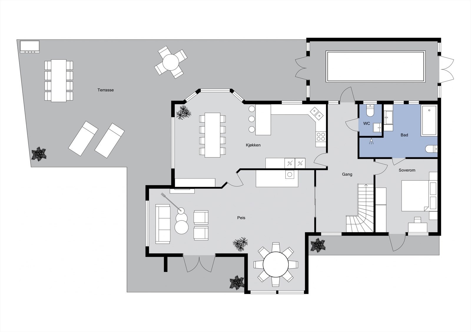 Planløsning 1. etasje Galleribilde