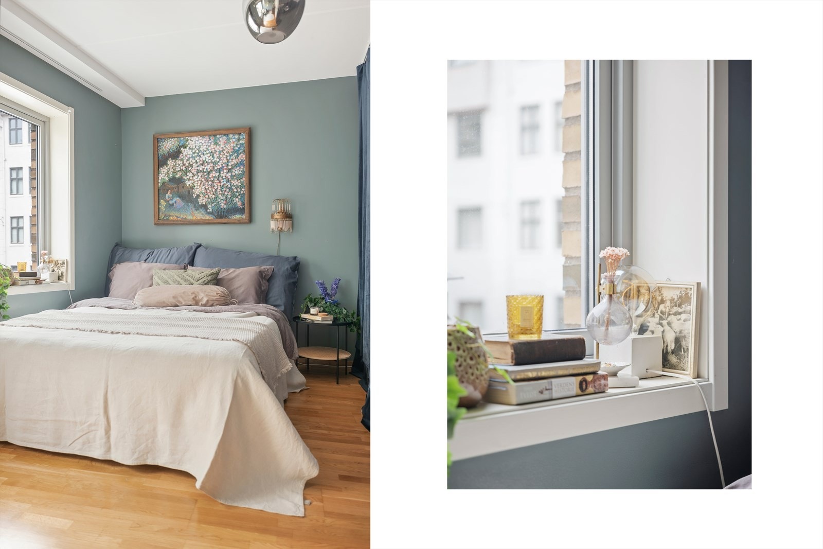 Soverommet vender, som resten av leiligheten, mot bakgården. Galleribilde