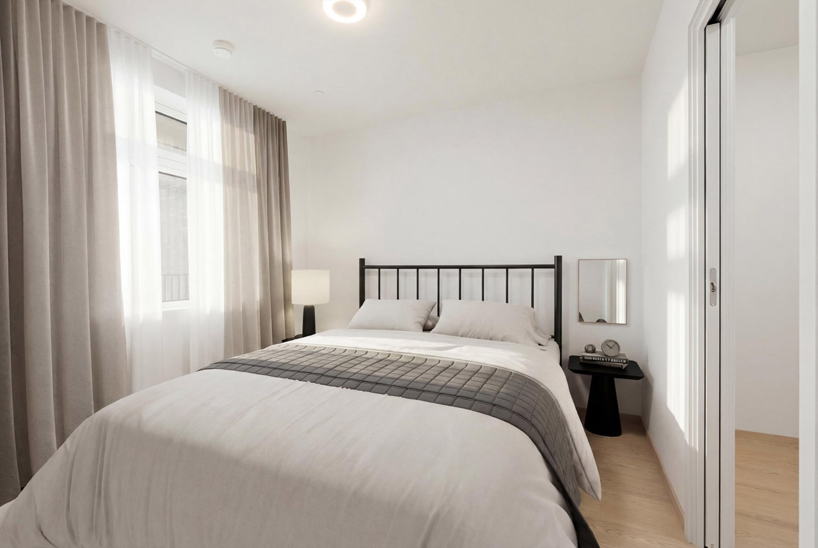 Romslig hovedsovrom (digital møblert) Galleribilde