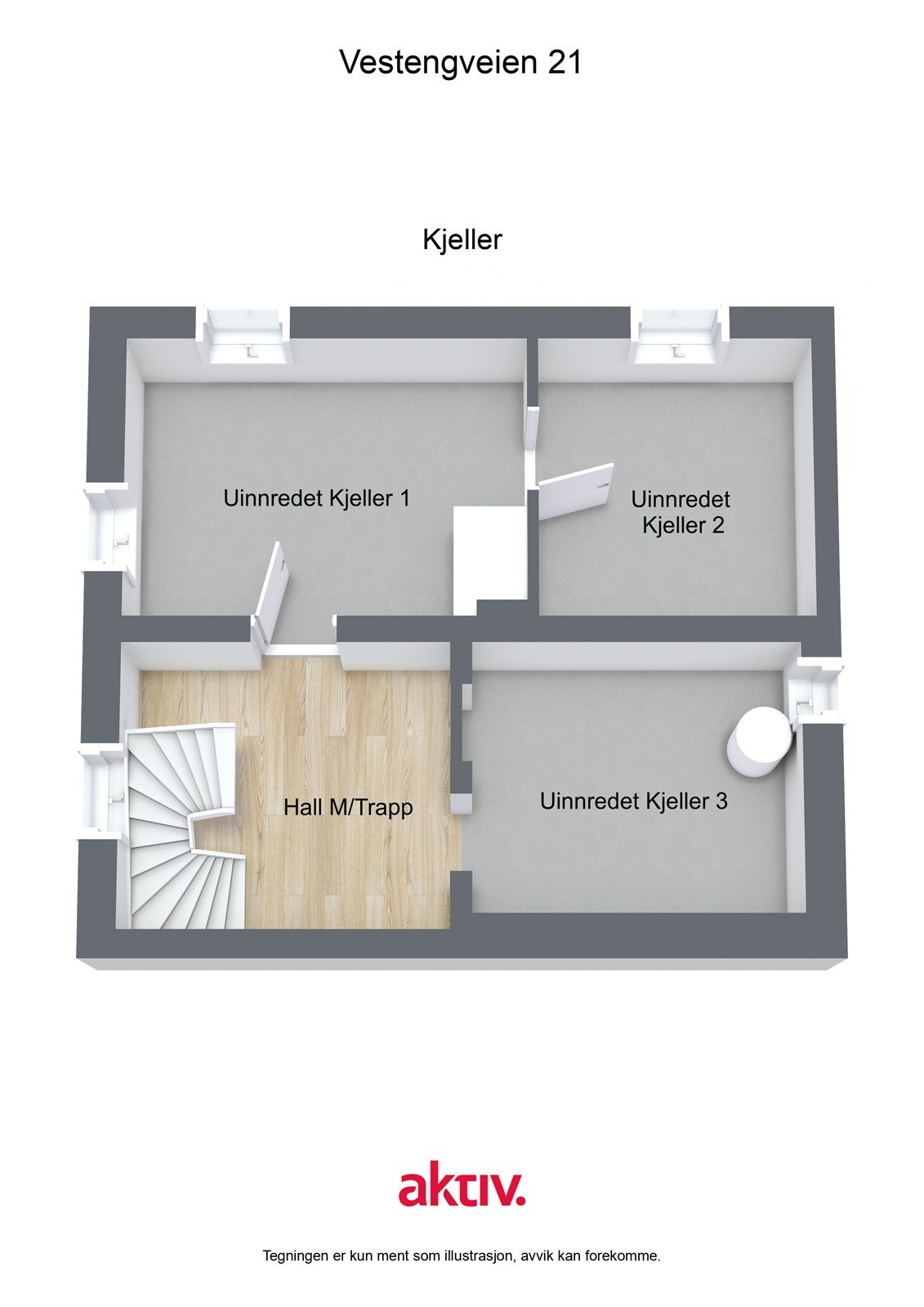 Plantegning kjeller. Galleribilde