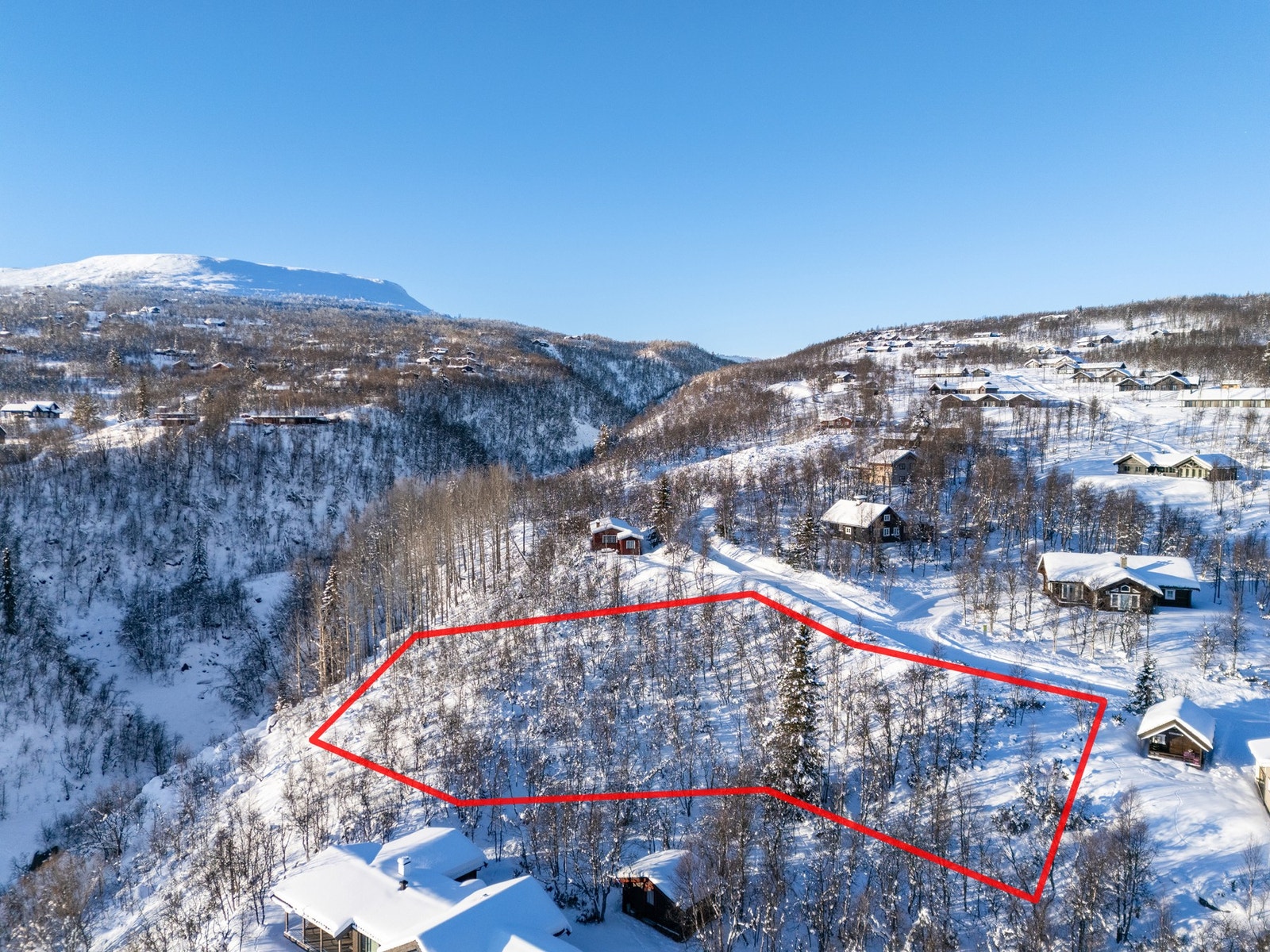 Her har du muligheten til å bygge din egen drømmehytte. Grensene satt på bildet, er illustrasjon, avvik kan forekomme. Galleribilde