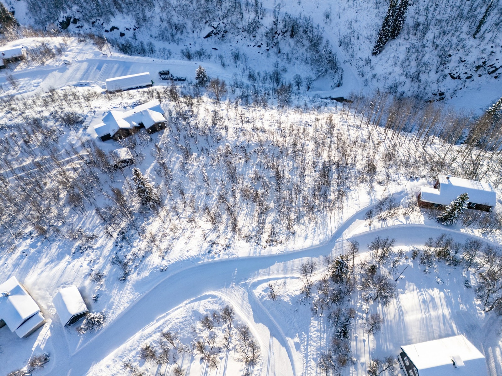 Tomt sett i fugleperspektiv Galleribilde