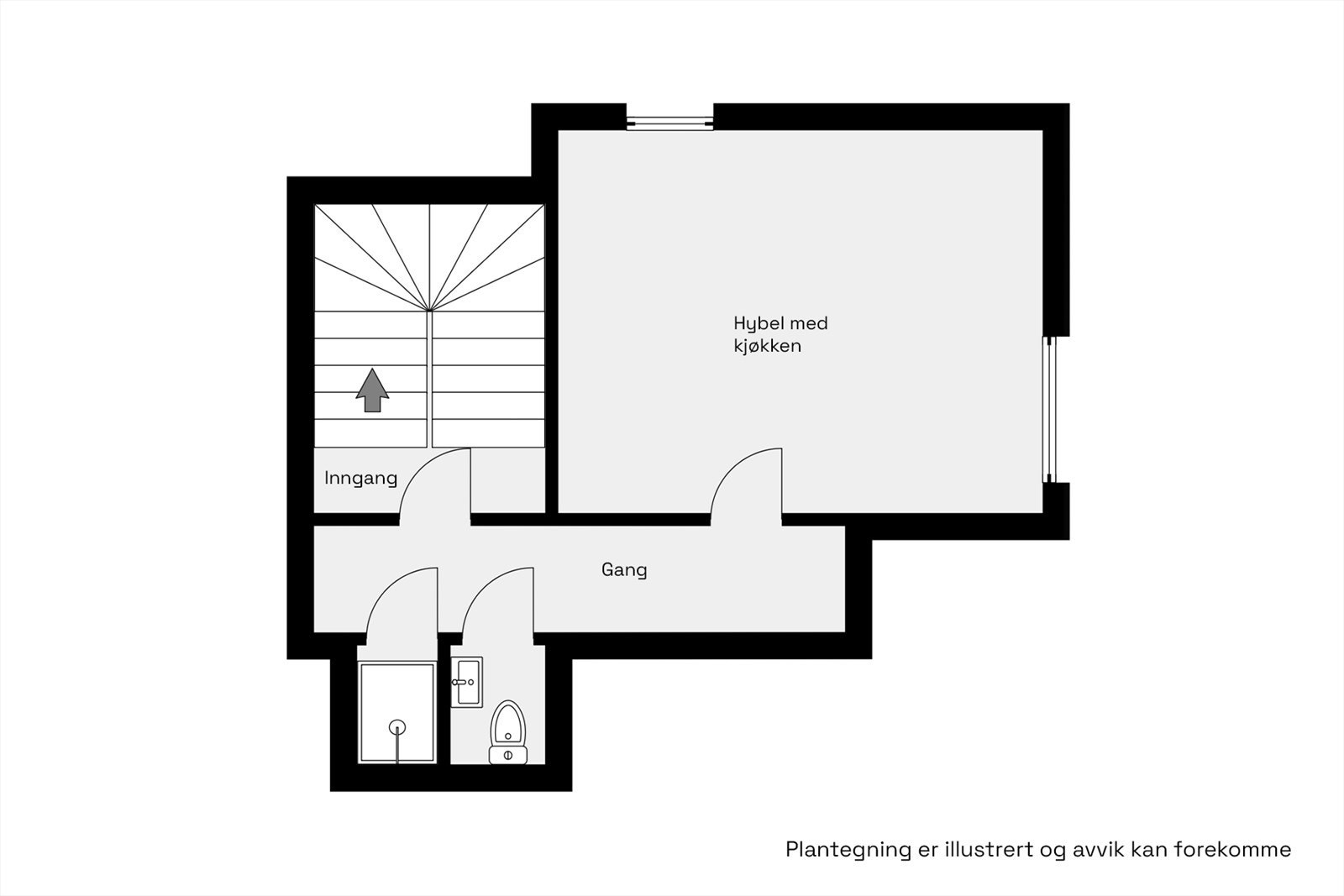 Planskisse Hybel Galleribilde