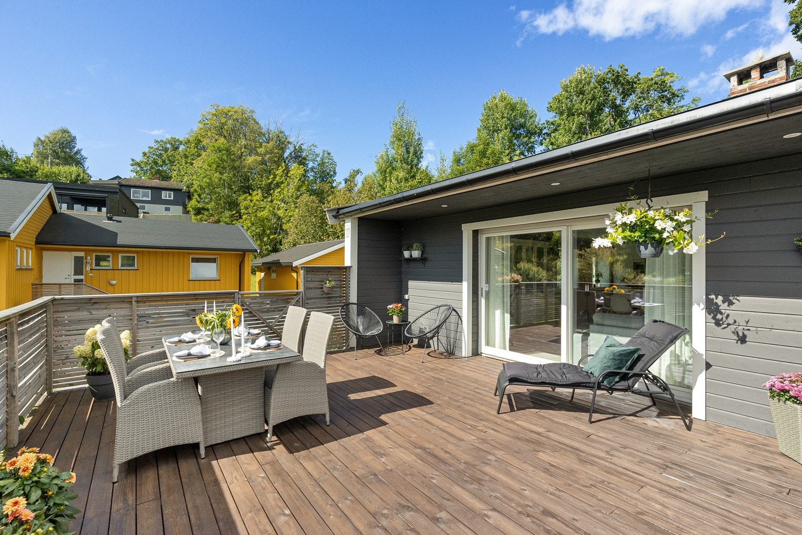 Sommerbilde - Solfylt terrasse mot syd. Galleribilde