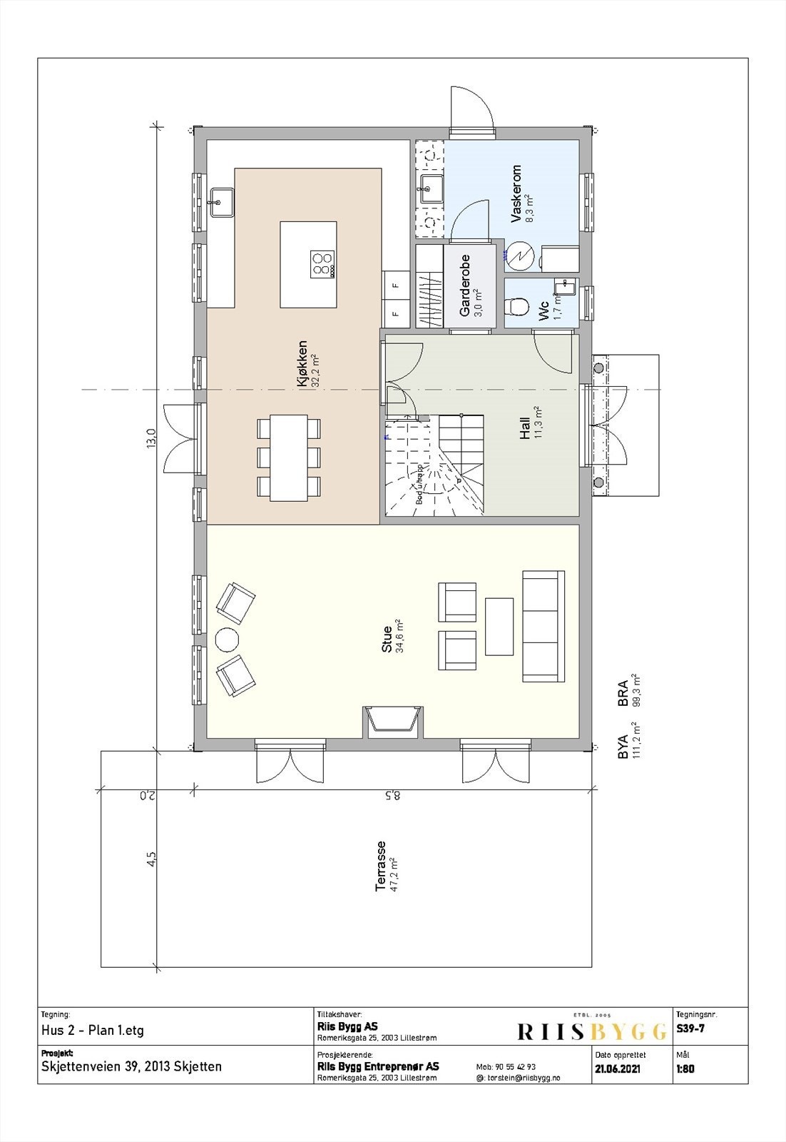 lantegning 1. etg. Galleribilde