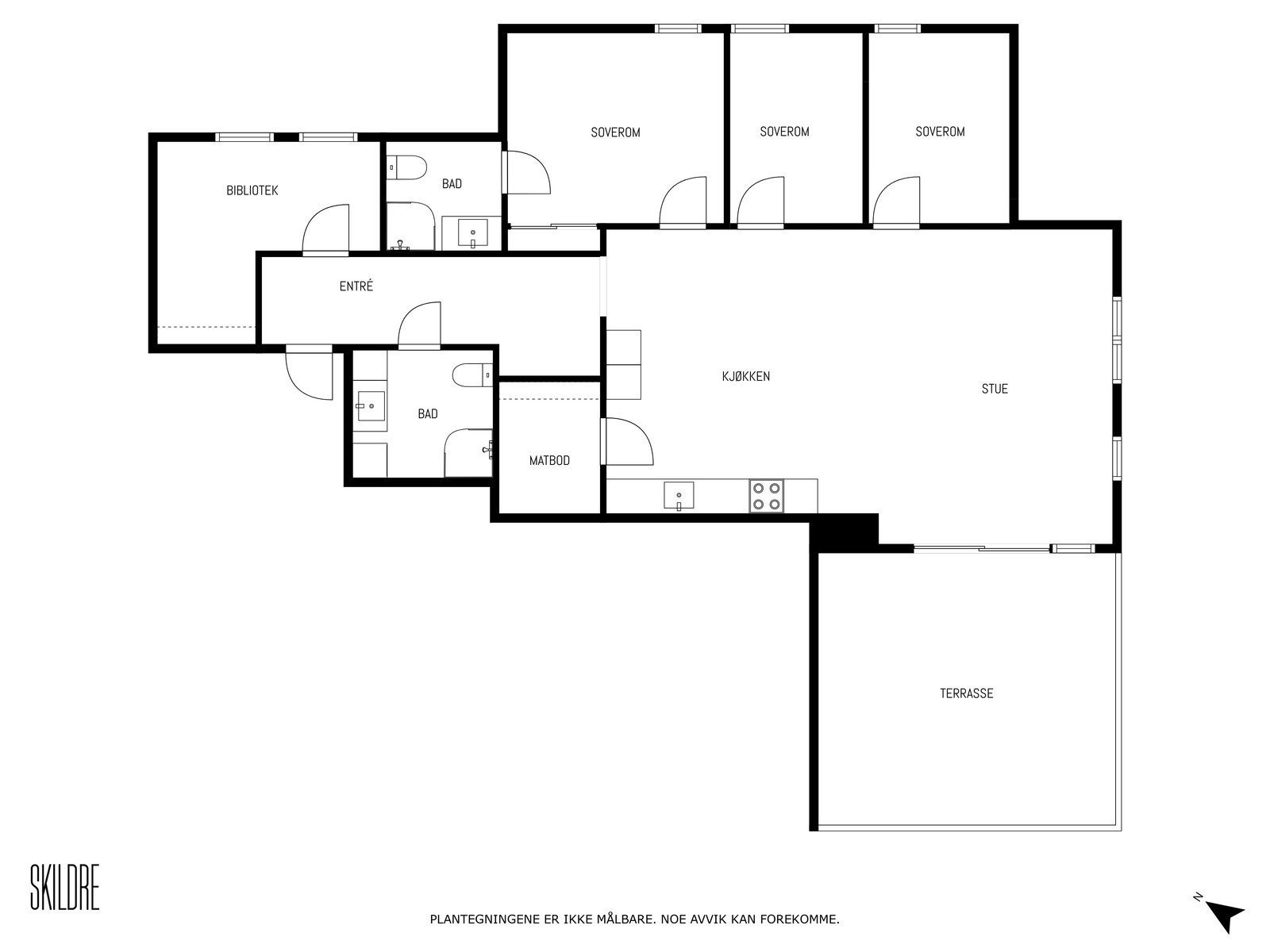 opprinnelig plantegnig med totalt 4 soverom Galleribilde