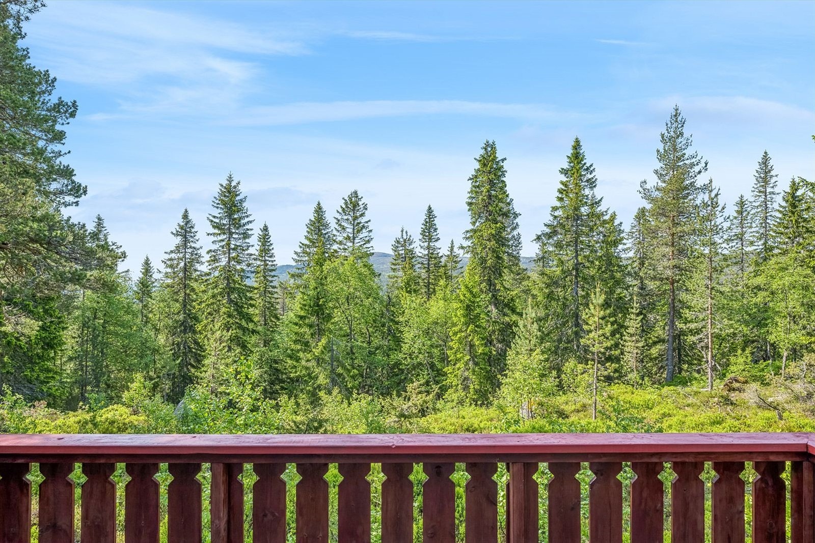 Terrassen ligger skjermet og privat til med flott utsyn mot Høgfjell. Galleribilde