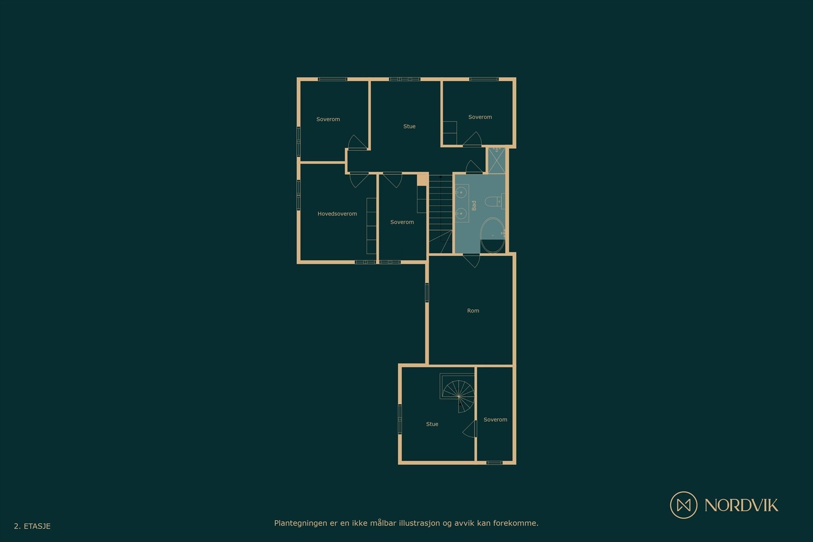 Plantegning 2. etasje Galleribilde