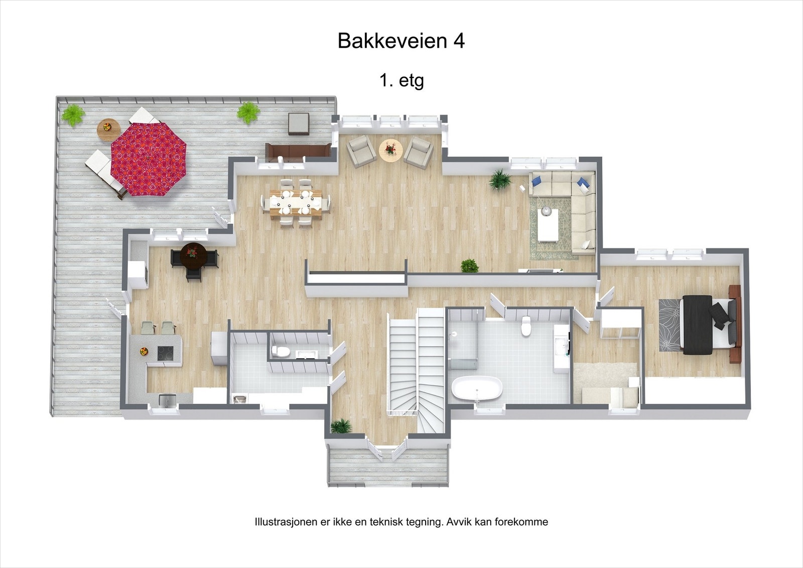 Plantegning 1. etasje Galleribilde