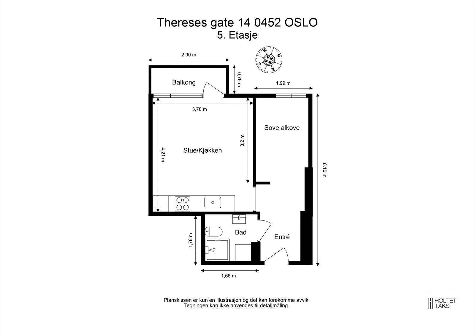 Dagens planløsning. Selger ønsket en åpen løsning mellom gang og soverom, men kan tilbakeføres til soverom. Galleribilde