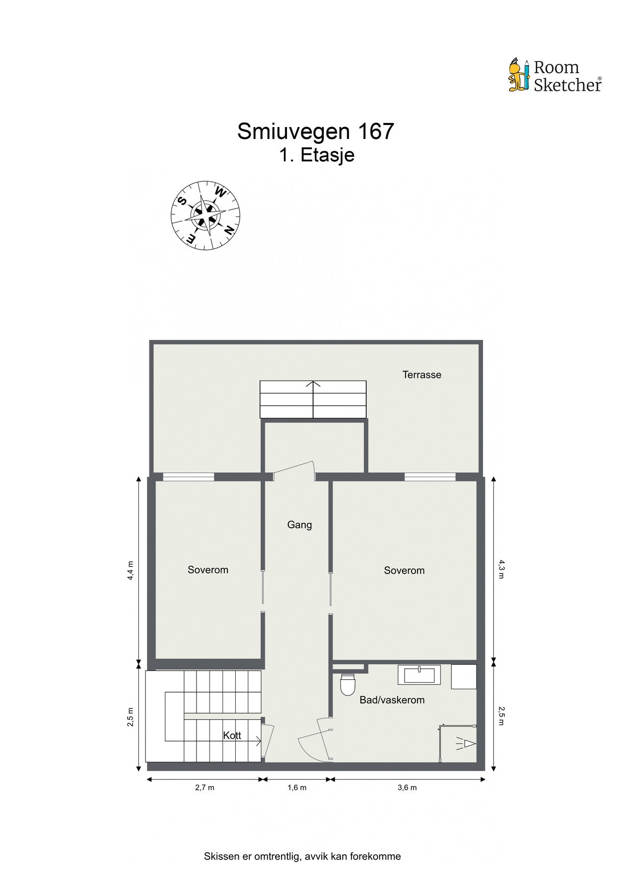 Målsatt plantegning. Galleribilde