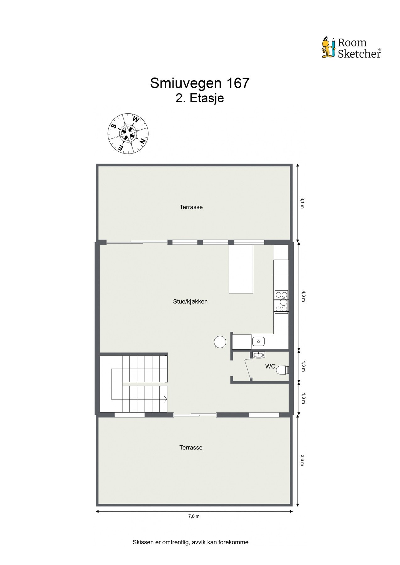 Målsatt plantegning. Galleribilde