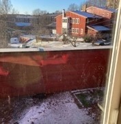 Balkong med utsikt og lys Galleribilde