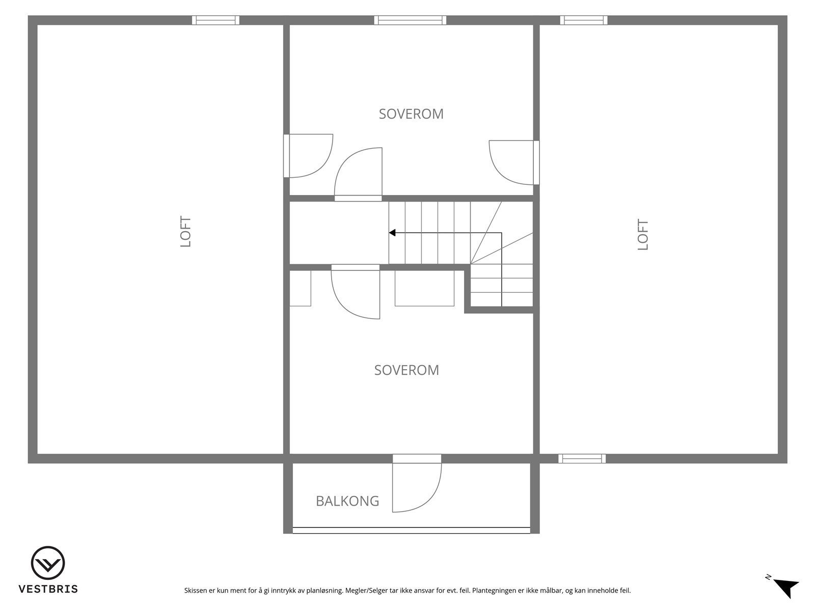 Plantegning loftsetasjen Galleribilde