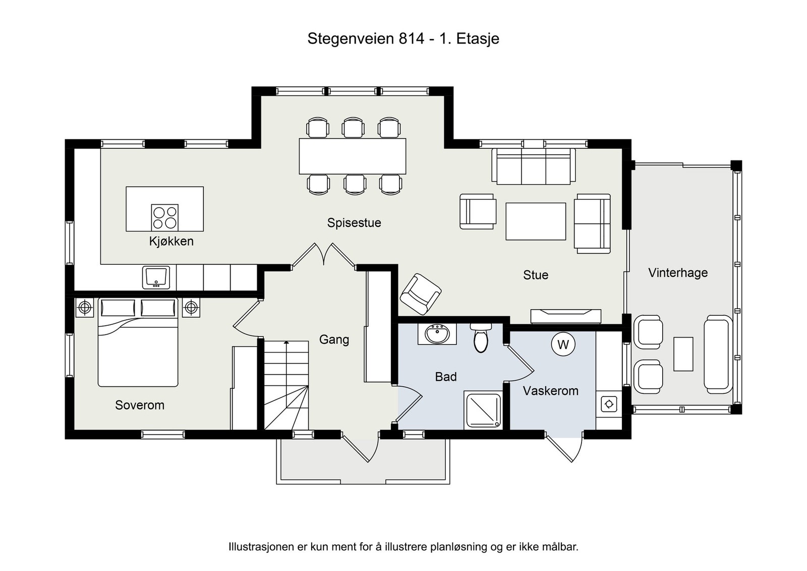 Planløsning 1. etasje Galleribilde