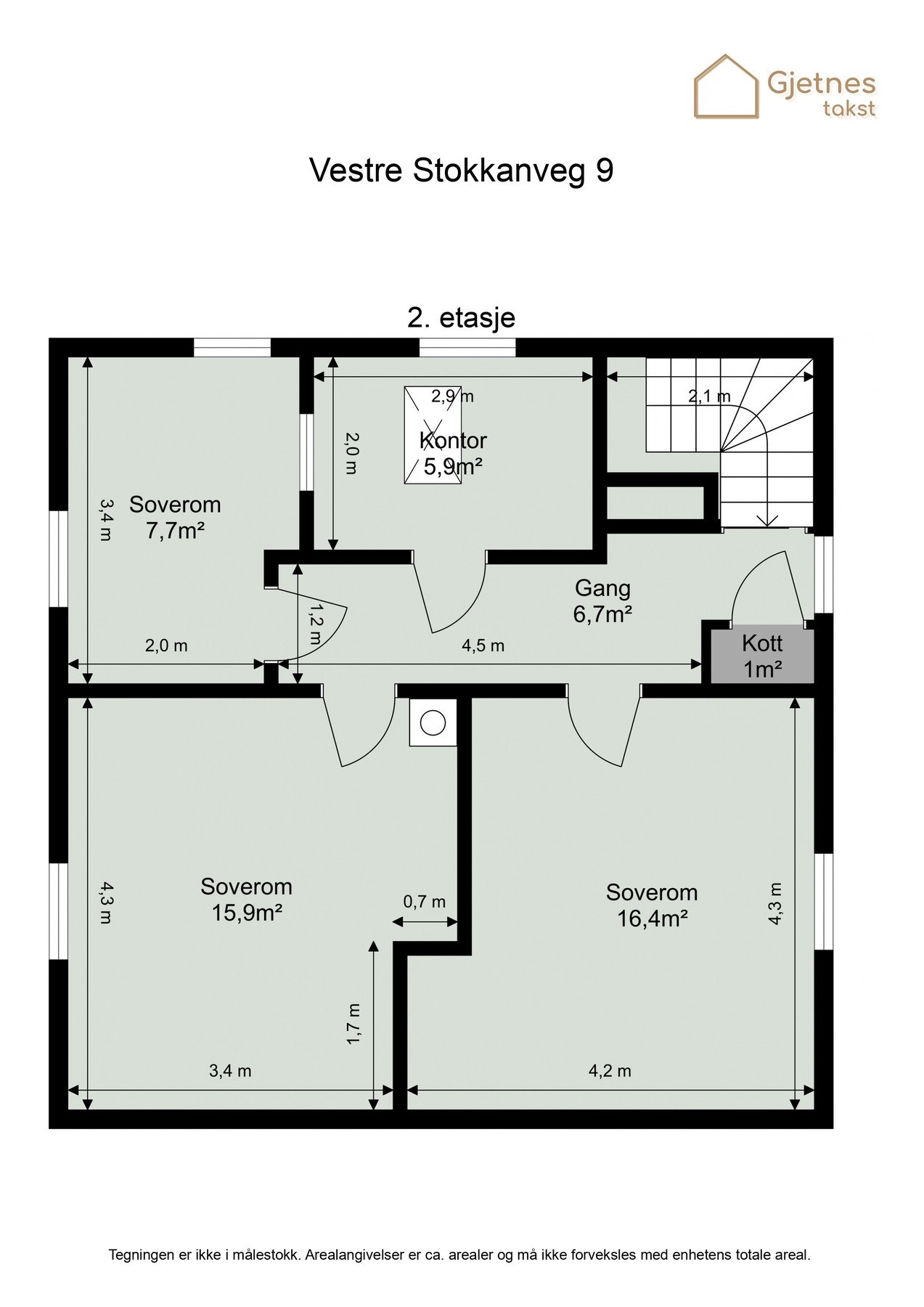 Planløsning loft. Galleribilde