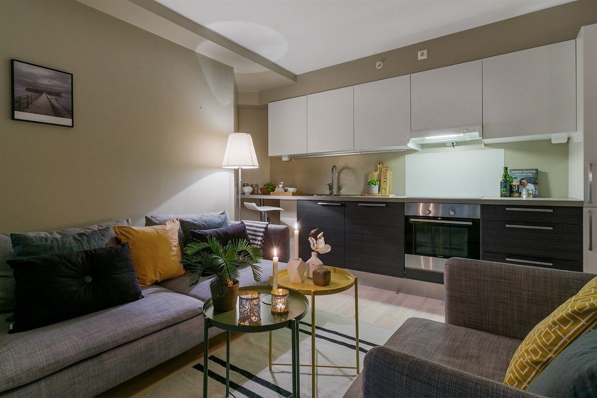 Stue mot kjøkken Galleribilde