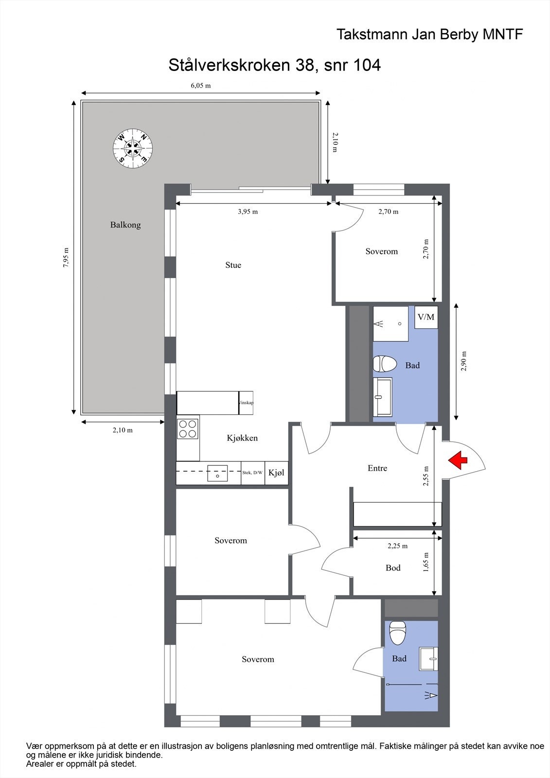 Plantegning. I tillegg medfølger en romslig bod i kjelleren. Galleribilde