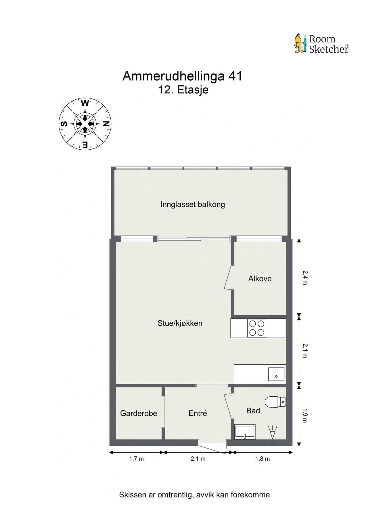 Målsatt plantegning. Galleribilde