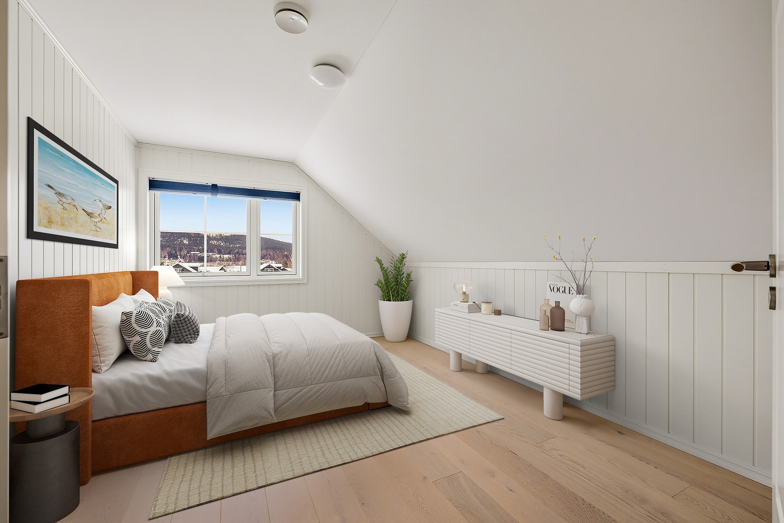 Soverommene er tilsvarende i størrelse og passer ypperlig som barnerom.
(Bildet er digitalt stylet) Galleribilde