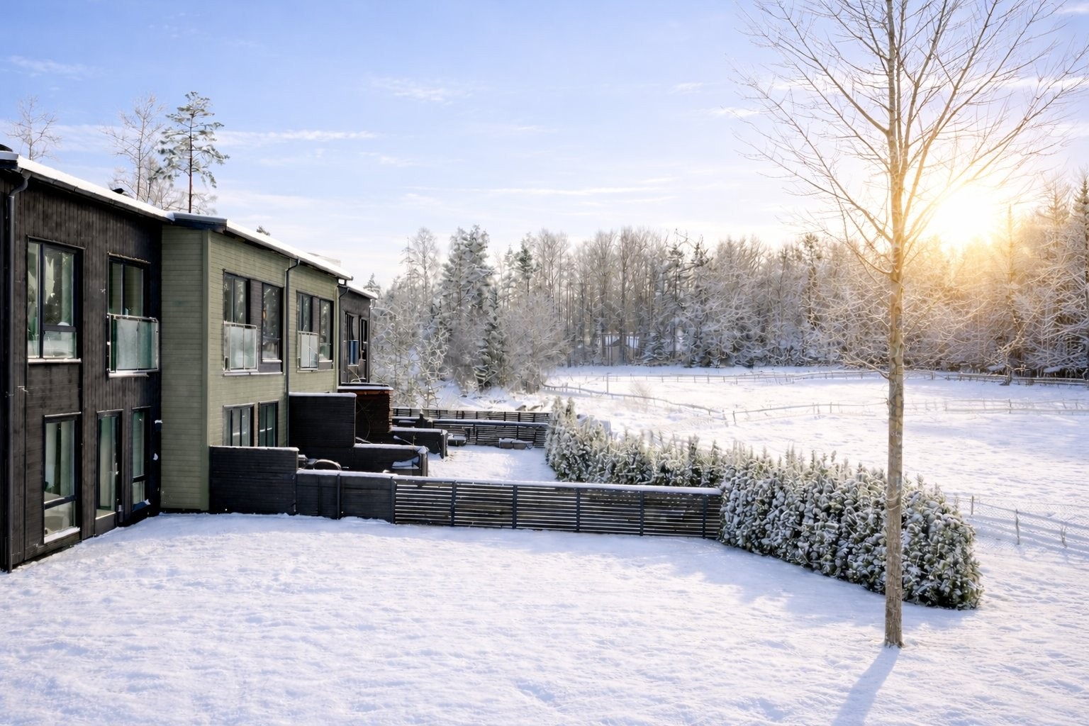 Moderne rekkehus fra 2020 med skjermet beliggenhet og fri utsikt Galleribilde