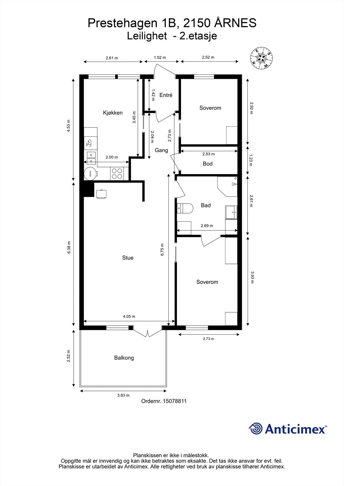 Plantegning - Leilighet. Galleribilde