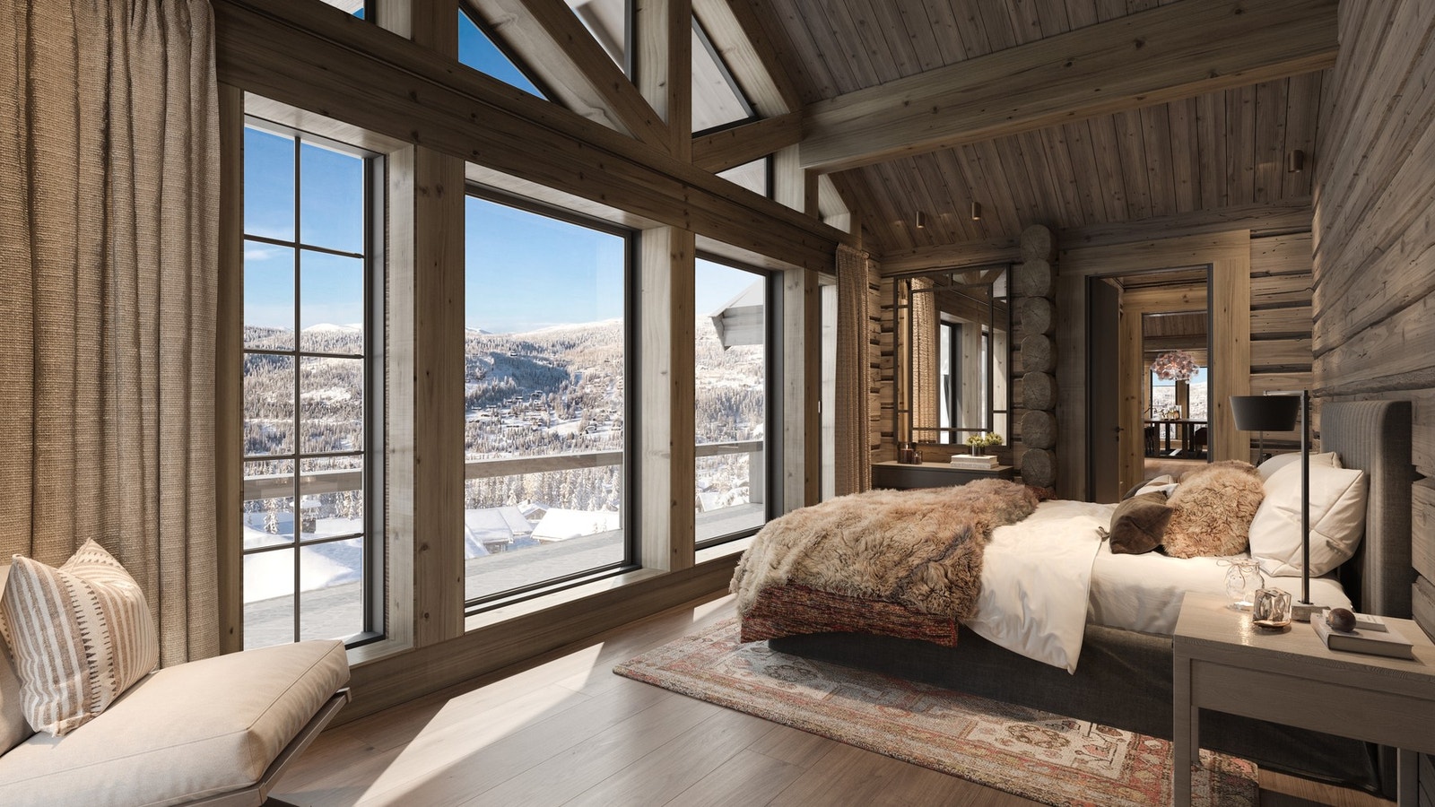 Fra det flotte soverommet kan du nyte den fantastiske utsikten mot Kvitfjell Vest og Rondane. (Illustrasjonsfoto, avvik vil forekomme) Galleribilde