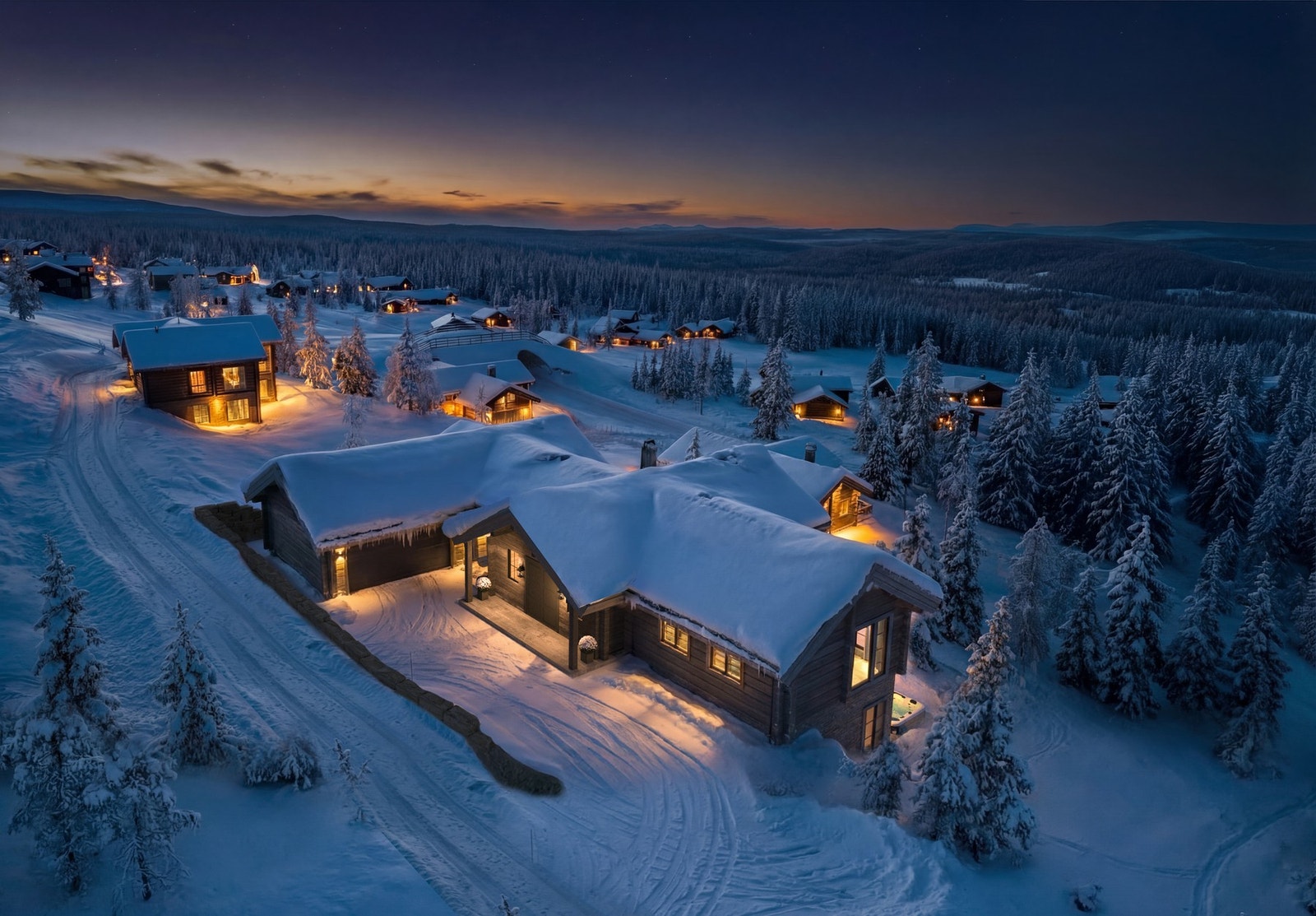 Hytta ligger innerst i en blindvei med begrenset trafikk. (Illustrasjonsfoto, avvik vil forekomme) Galleribilde