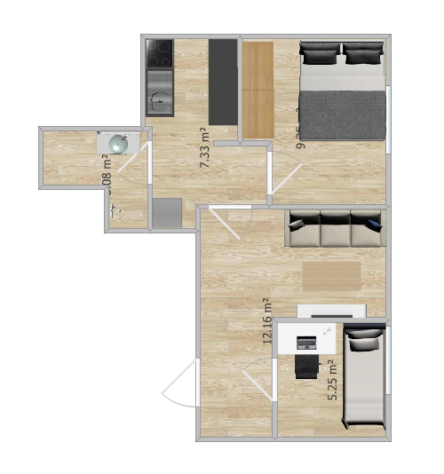 Omtrentlig planløsning Galleribilde