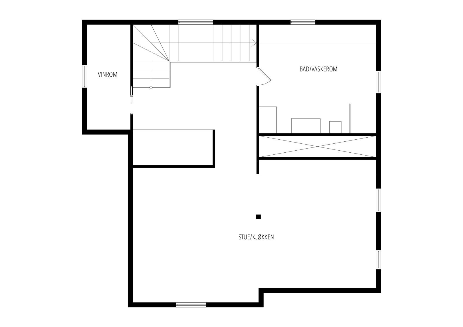 Plantegning underetasje Galleribilde