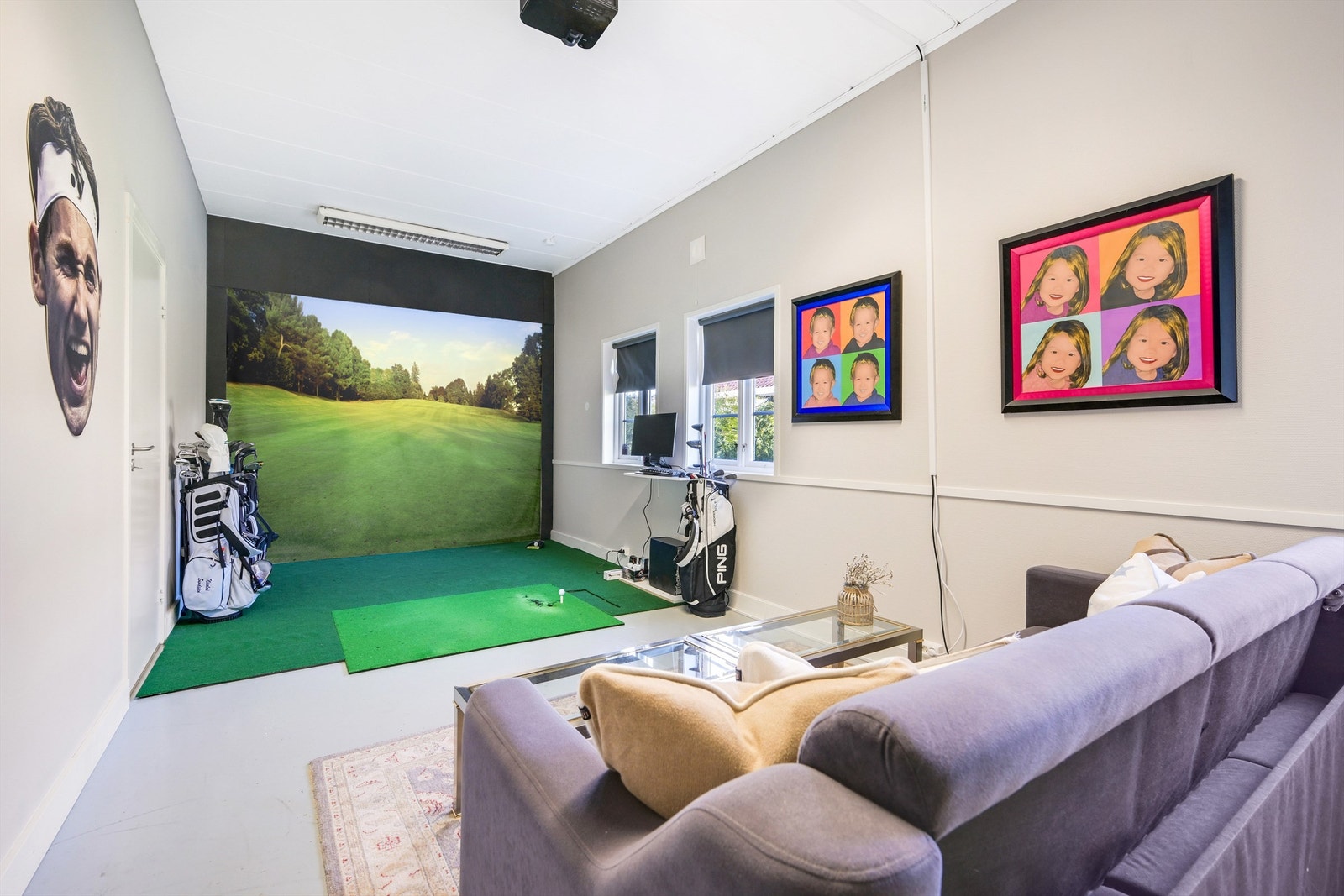 Næring/lager - i dag innredet med golfsimulator som medfølger handelen. Galleribilde