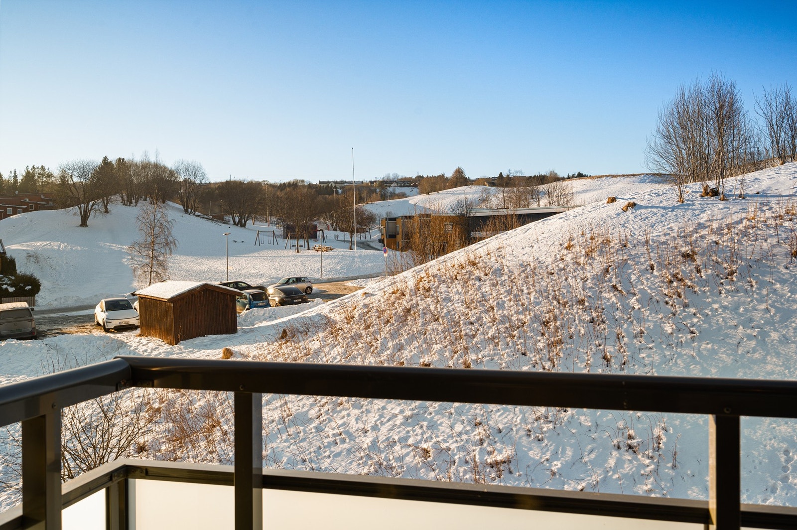Flott utsikt fra balkong. Galleribilde