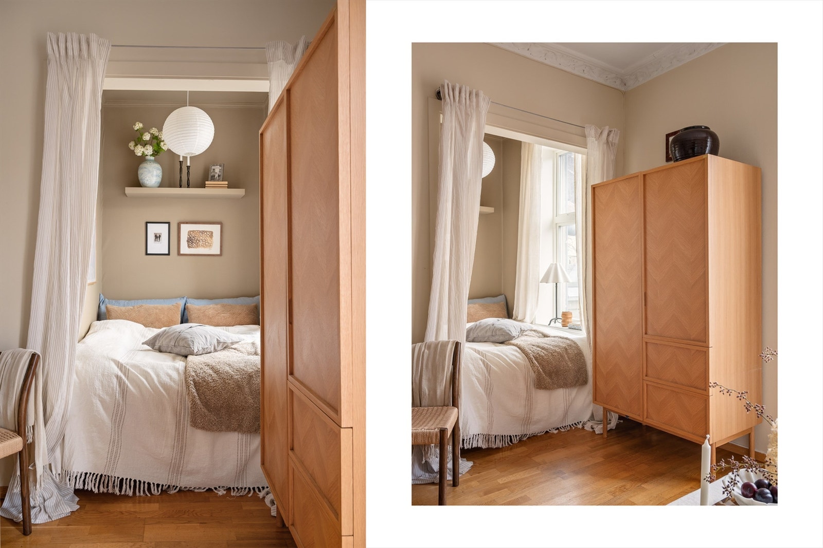 Alkoven er lun og koselig med praktiske løsninger som gir en god romfølelse. Galleribilde