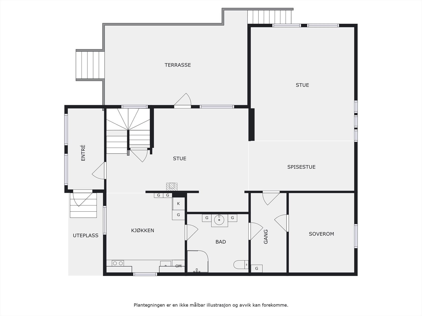 Plantegning, første etasje. Galleribilde