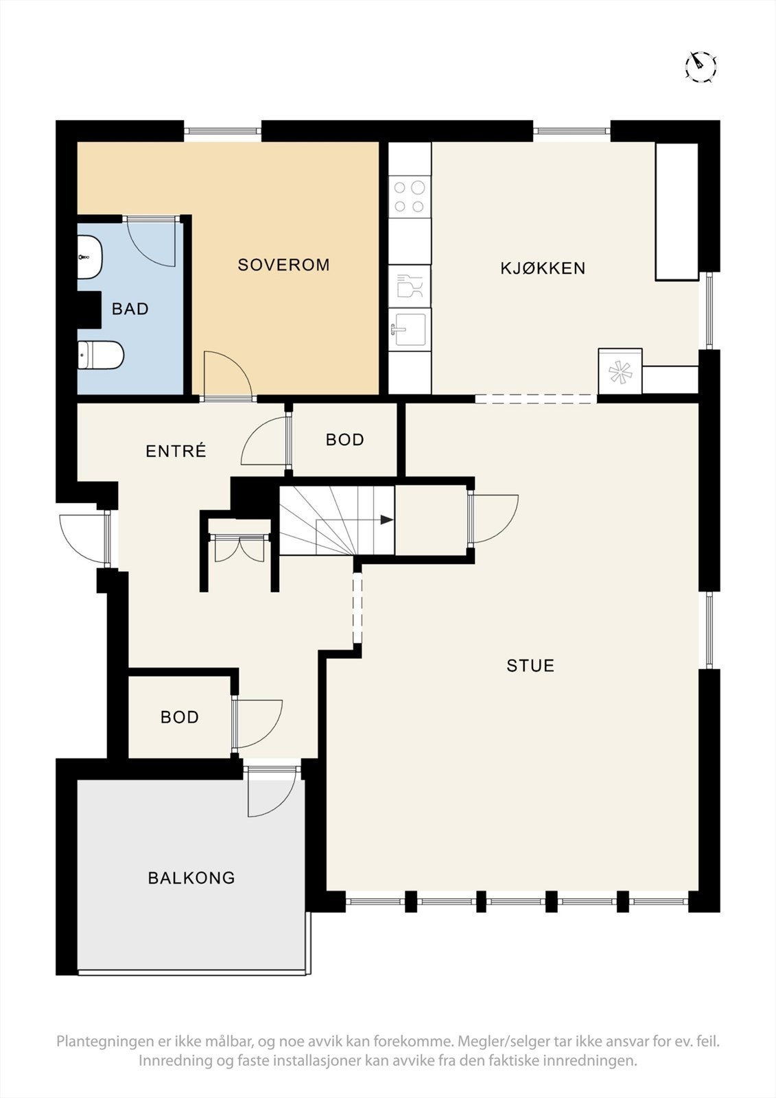 Plantegning, hovedplan (2. etasje) Galleribilde