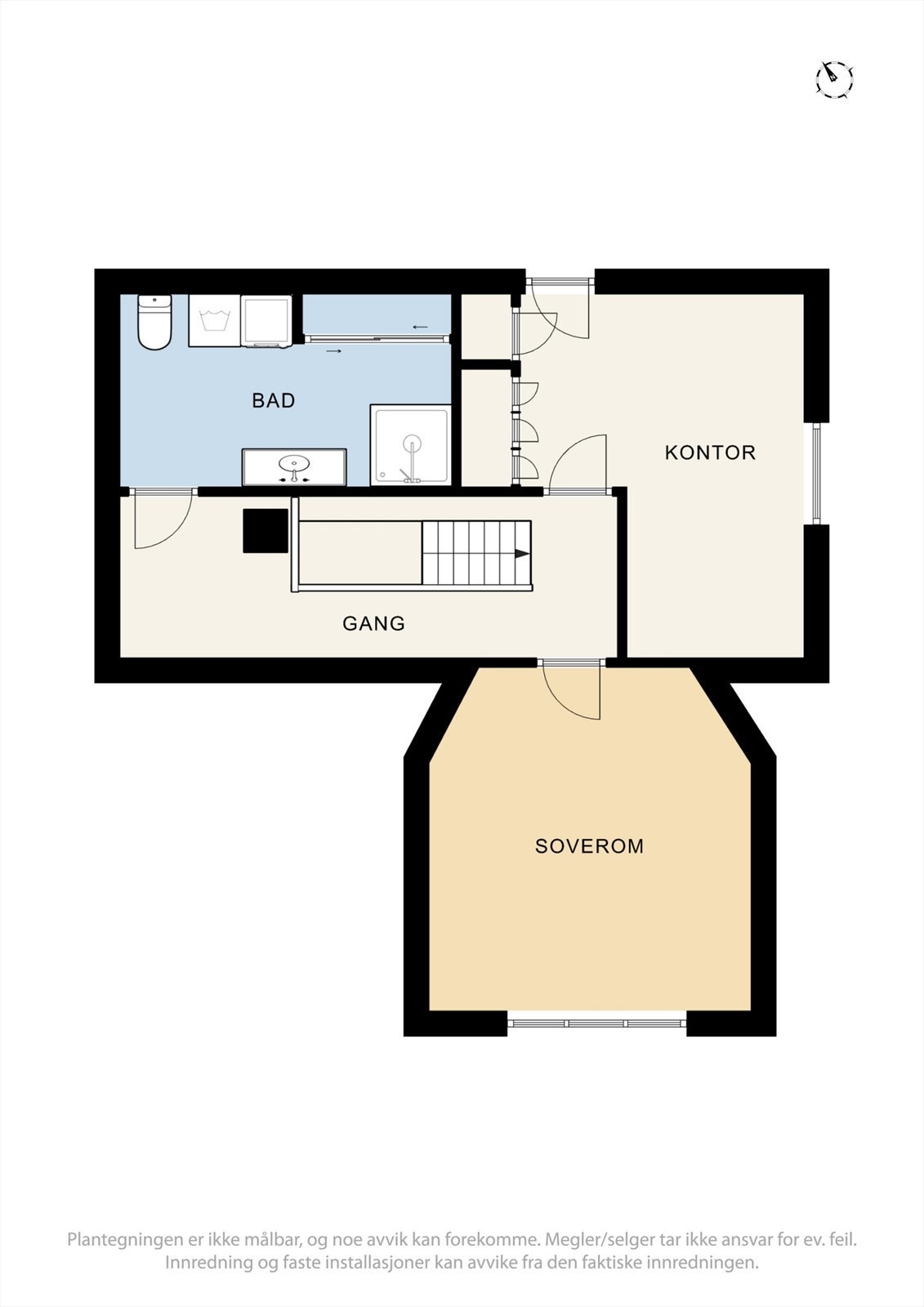 Plantegning, loftsplanet. Galleribilde