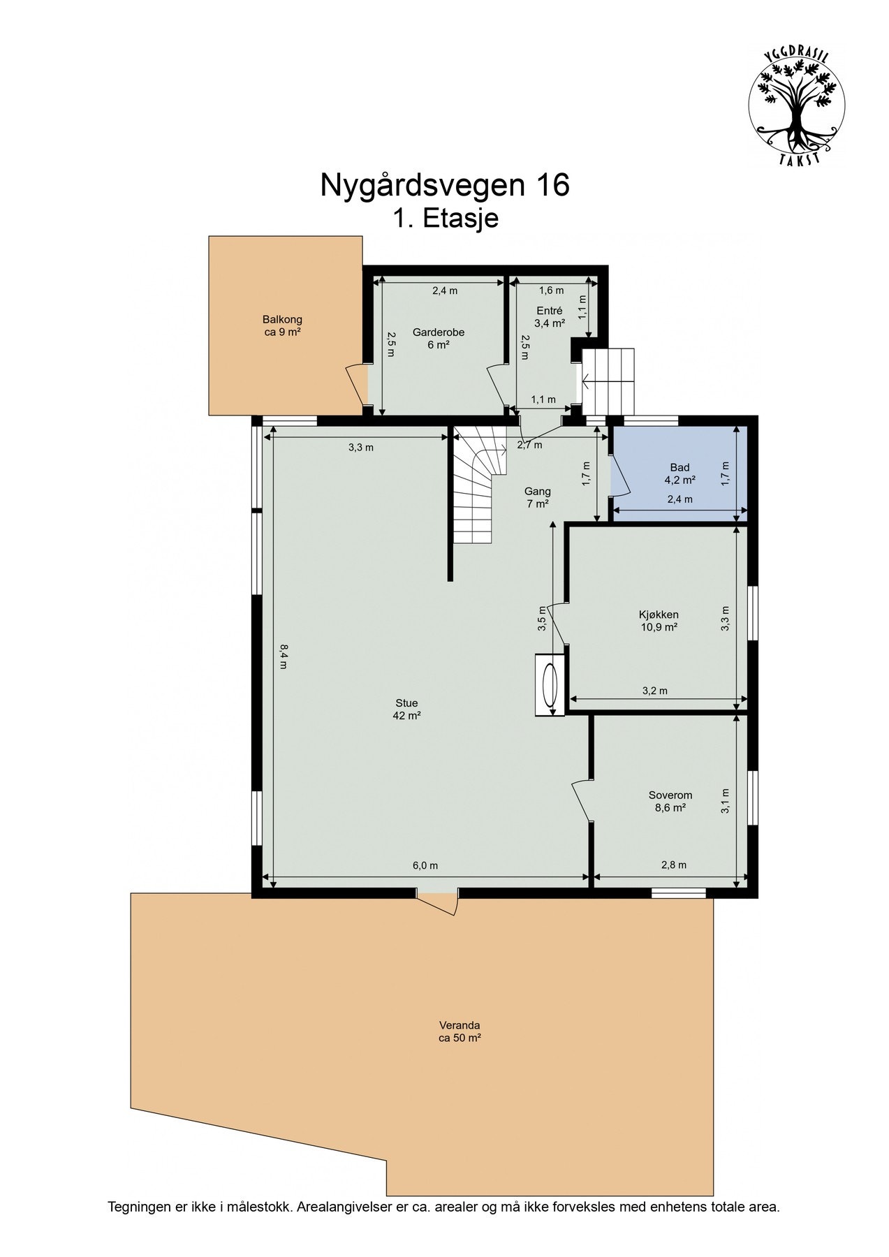 Plantegning 1. Etasje. Galleribilde