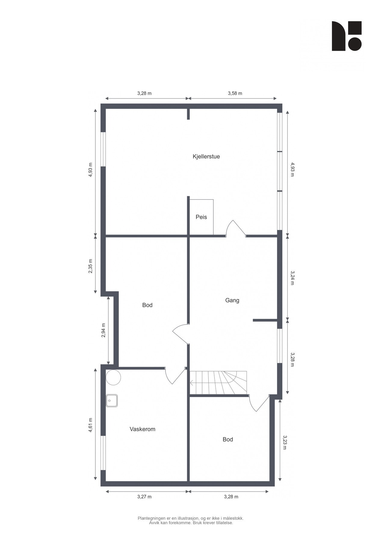 Plantegning underetg Galleribilde