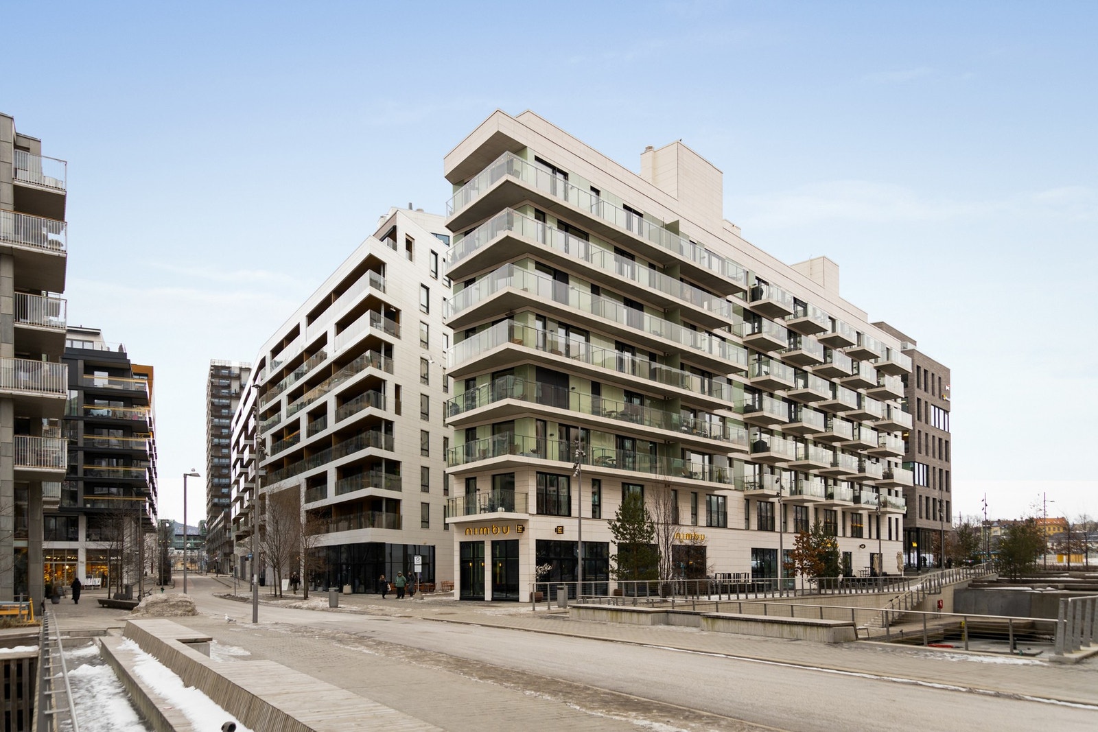 Sameiet har en flott fasade og passer ypperlig inn i Bjørvikas profil Galleribilde