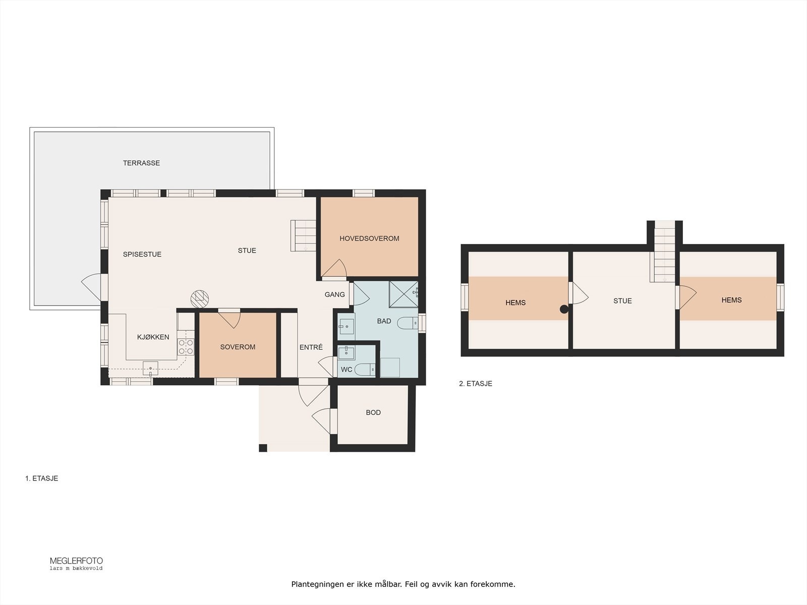 Plantegningen gir en god oversikt over hyttas arealeffektive og funksjonelle løsninger over to plan. Galleribilde