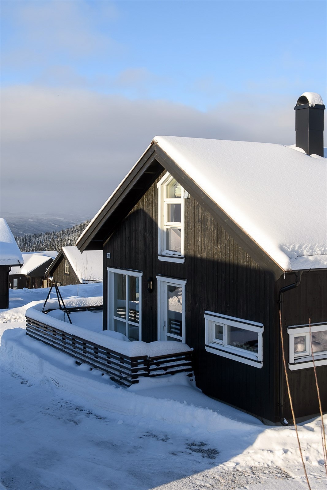 Hytta har en solid konstruksjon med yttervegger i tre, kledd med panel. Galleribilde