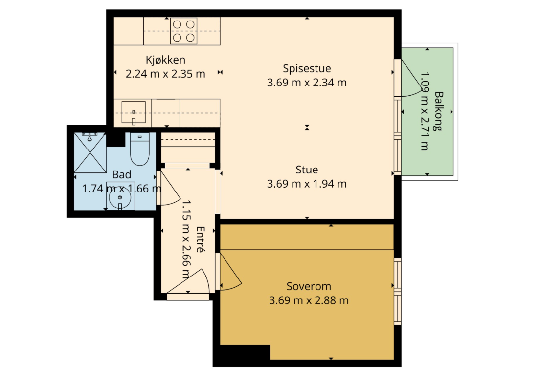 Plantegning fra takstmann. Galleribilde