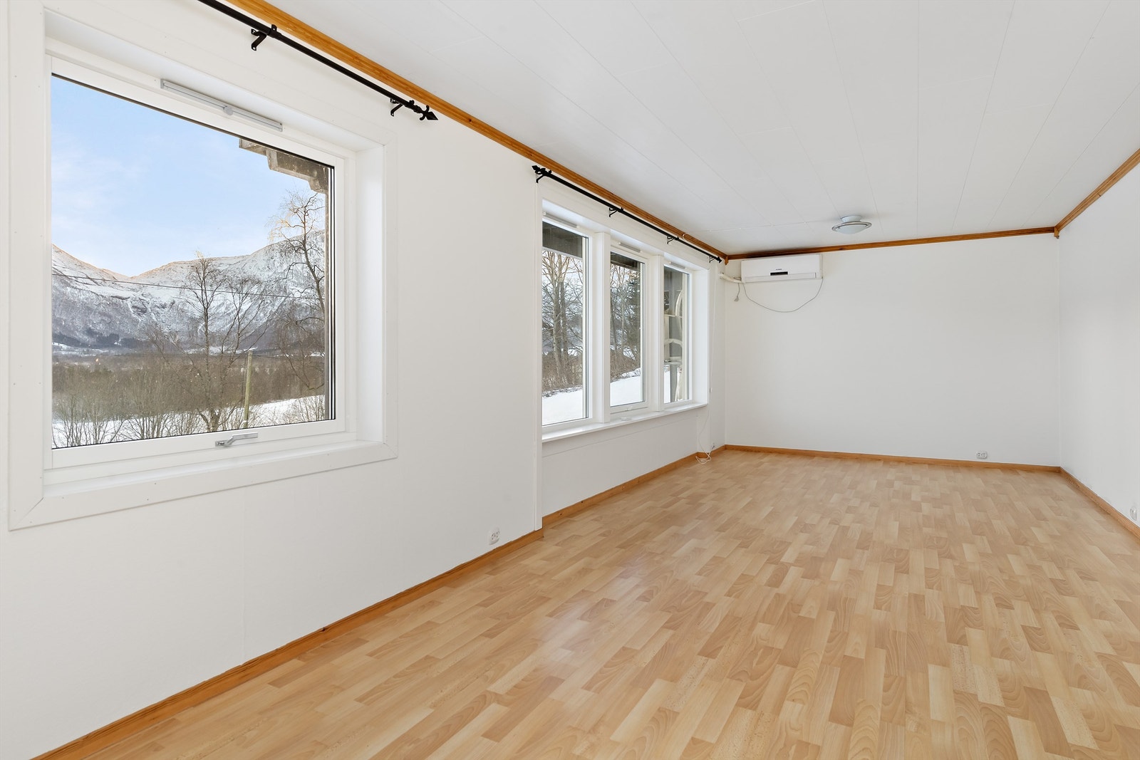 Stue i underetasje med varmepumpe Galleribilde