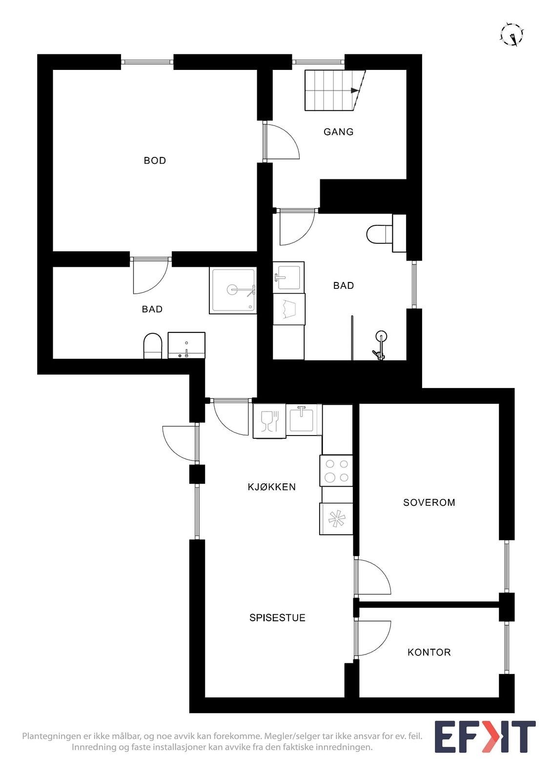 Plantegning hybel Galleribilde