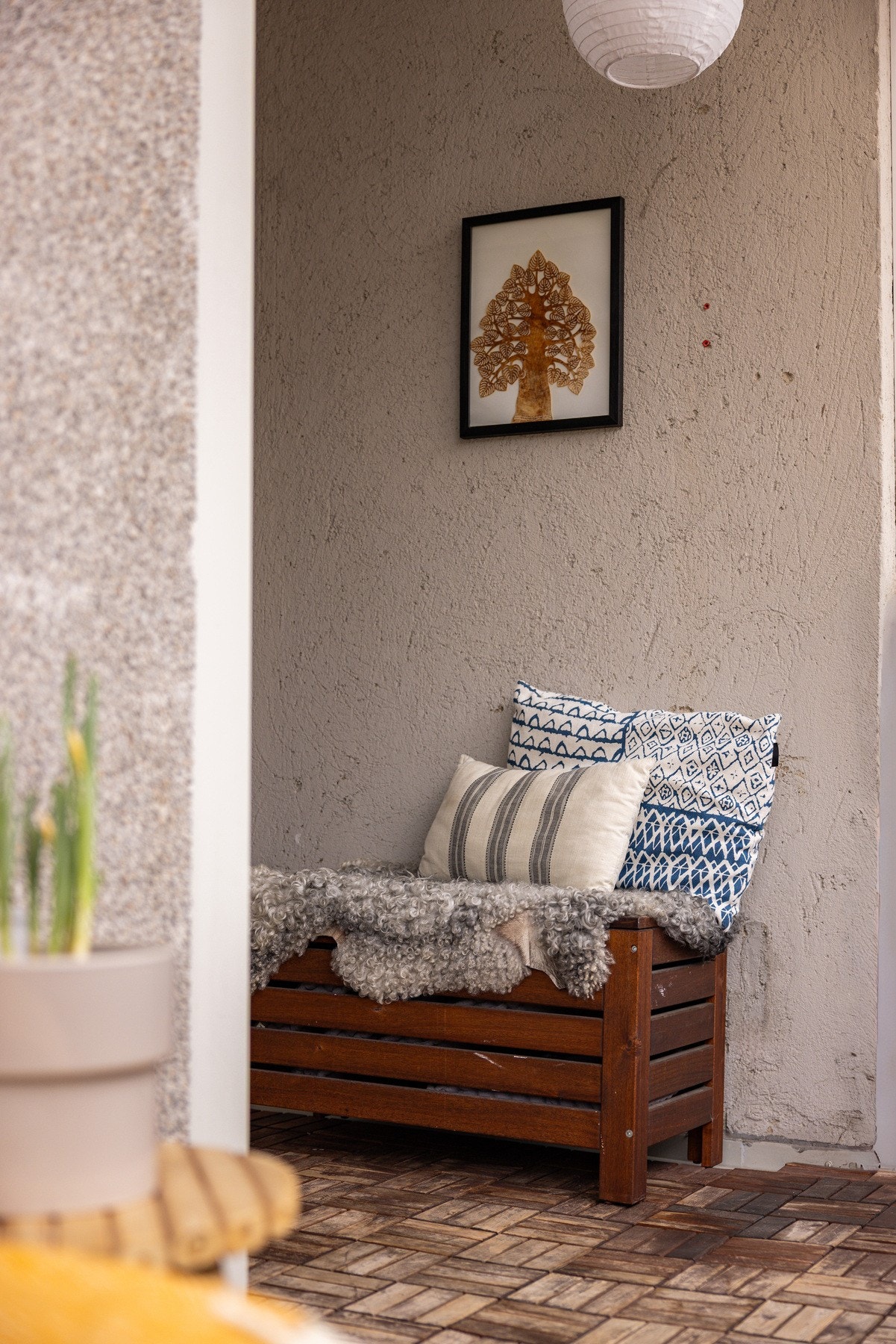 Fra oppholdsrommet er det utgang til den romslige balkongen på 8 kvm. Galleribilde