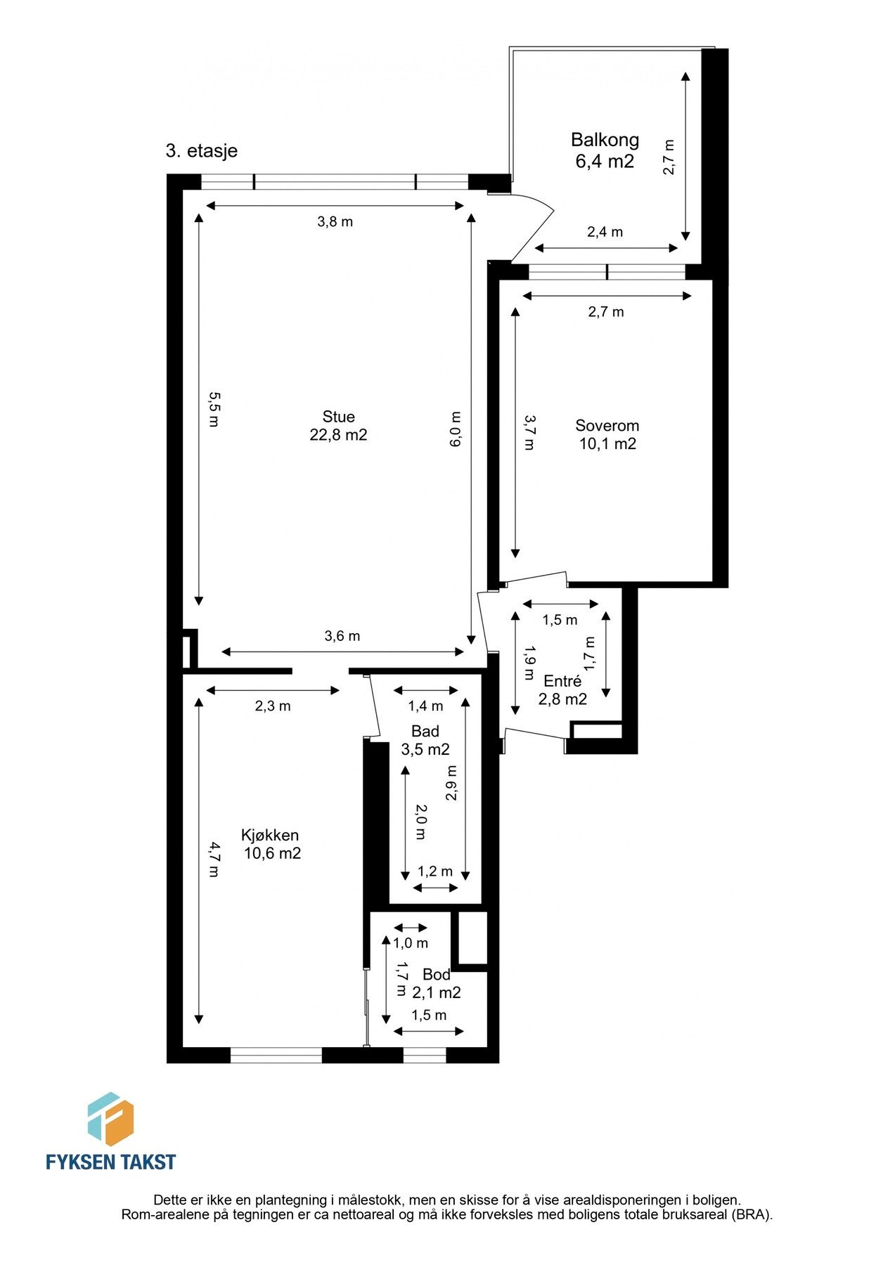 Målsatt planskisse. Galleribilde