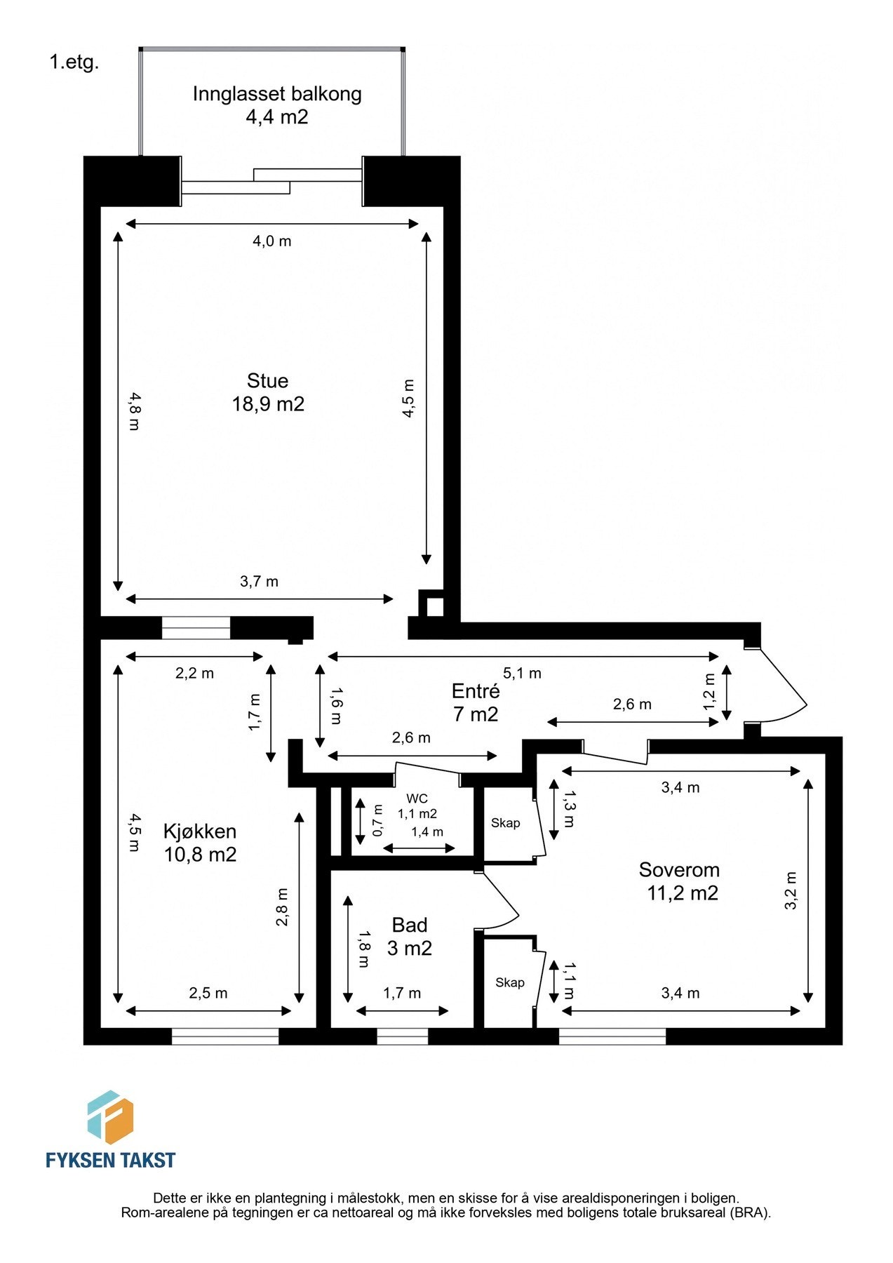 Målsatt planskisse. Galleribilde