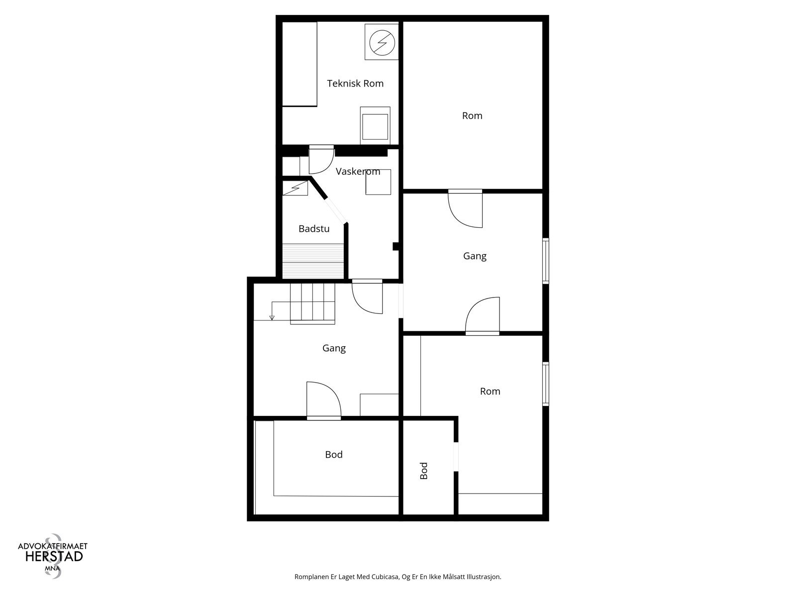 Planskisse kjelleretasje - ikke målsatt illustrasjon Galleribilde