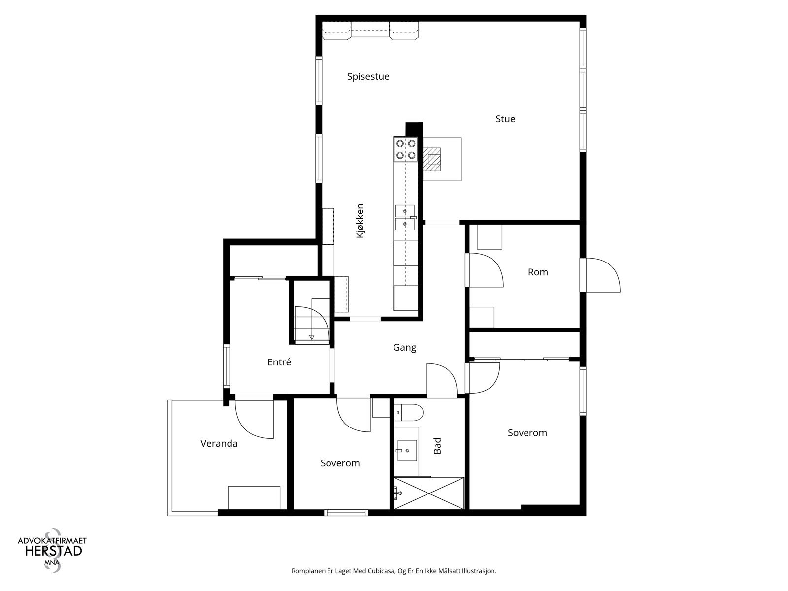 PLanskisse hovedetasje - ikke målsatt illustrasjon Galleribilde