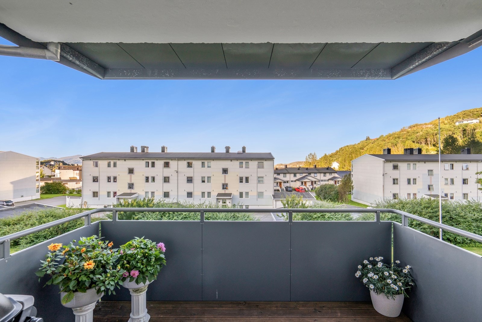 Her er det plass for utemøblement, grill, grøntplanter eller annet en måtte ønske. Galleribilde